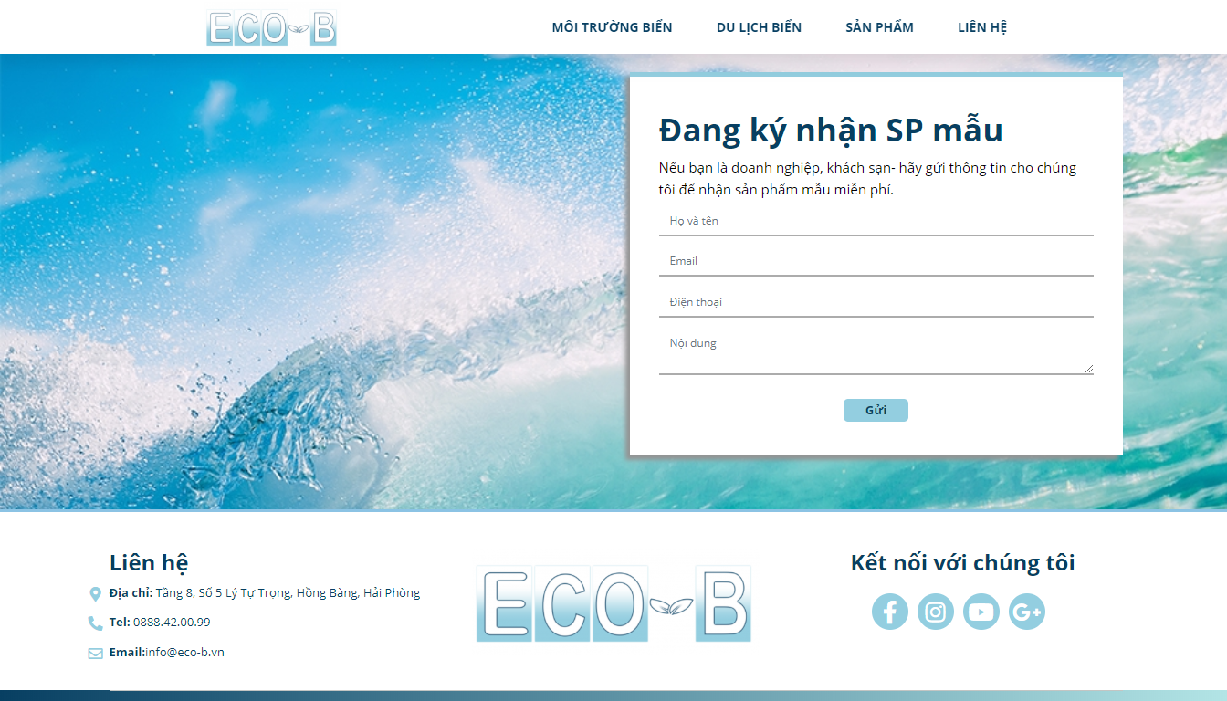 Mẫu website bán sản phẩm thân thiện môi trường